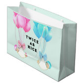 Grand Sac Cadeau Bébé jumeaux fille et garçon (Devant Angle)