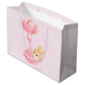 Grand Sac Cadeau Bébé mignon dans une couverture de coeur (Dos Angle)