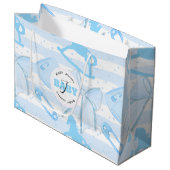 Grand Sac Cadeau Bébé mignon garçon Motif monogramme (Devant Angle)