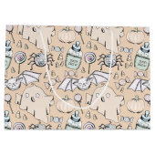 Grand Sac Cadeau Bébé mignon Orange Halloween Citrouilles, chauves- (Dos)