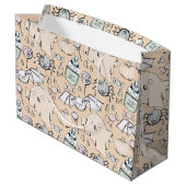 Grand Sac Cadeau Bébé mignon Orange Halloween Citrouilles, chauves- (Dos Angle)