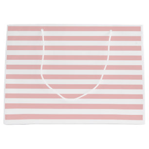 Grand Sac Cadeau Bébé rose couleur rayures vacances Été Pastel