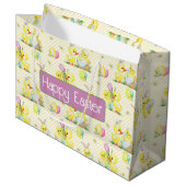 Grand Sac Cadeau Bébés de Pâques et canards (Devant Angle)