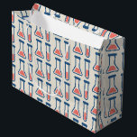 Grand Sac Cadeau Bécher et essai Tube science Motif à thème<br><div class="desc">Sac cadeau avec un dessin mignon d'un tube d'essai et d'un bécher. Parfait pour les types scientifiques.</div>