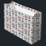 Grand Sac Cadeau Bécher et essai Tube science Motif à thème<br><div class="desc">Sac cadeau avec un dessin mignon d'un tube d'essai et d'un bécher. Parfait pour les types scientifiques.</div>