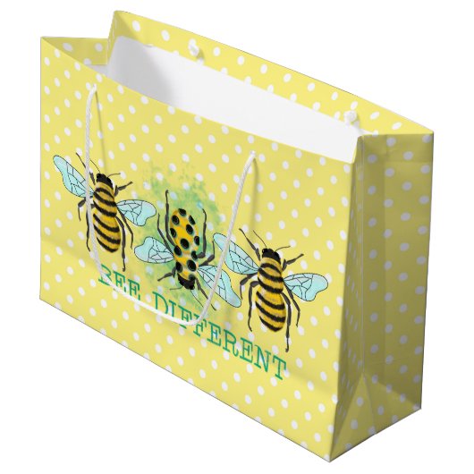 Grand Sac Cadeau Bee Different Bumble Bee Trio (Devant Angle)