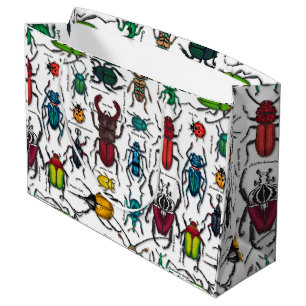 Grand Sac Cadeau Beetons sur blanc