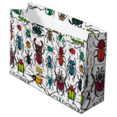 Grand Sac Cadeau Beetons sur blanc (Devant Angle)