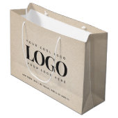 Grand Sac Cadeau Beige sable granuleux ajouter logo d'entreprise pe (Devant Angle)