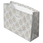 Grand Sac Cadeau Beige & White Sparkling Quatrefoil Pattern (Dos Angle)