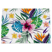 Grand Sac Cadeau Belle aquarelle tropicale à peinture florale (Devant)