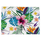 Grand Sac Cadeau Belle aquarelle tropicale à peinture florale (Dos)