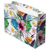 Grand Sac Cadeau Belle aquarelle tropicale à peinture florale (Dos Angle)