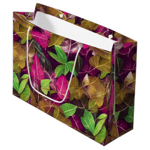 Grand Sac Cadeau Belle automne Feuilles d'automne Motif