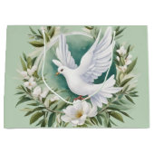 Grand Sac Cadeau Belle colombe blanche (Devant)