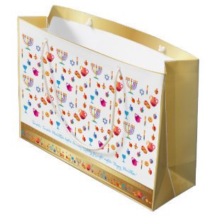 Grand Sac Cadeau Belle décoration de partie heureuse de Hanoukka