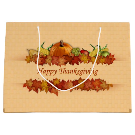 Grand Sac Cadeau belle disposition de thanksgiving (Devant)