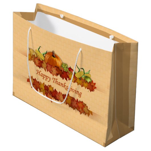 Grand Sac Cadeau belle disposition de thanksgiving (Devant Angle)