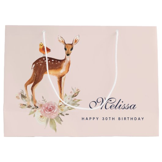 Grand Sac Cadeau Belle Doe Brown avec points blancs (Dos)