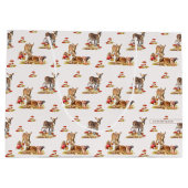 Grand Sac Cadeau Belle Forêt Animale Automne Motif Art (Dos)