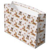 Grand Sac Cadeau Belle Forêt Animale Automne Motif Art (Dos Angle)