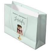 Grand Sac Cadeau Belle Glam Party Shiny Gâteau Anniversaire (Devant Angle)