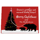 Grand Sac Cadeau Belle Joyeuse Ours de Noël (Devant)