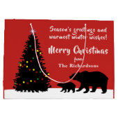 Grand Sac Cadeau Belle Joyeuse Ours de Noël (Dos)