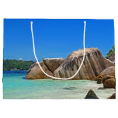 Grand Sac Cadeau Belle Mer Tropicale avec Côte Rocheuse Couverte (Dos)