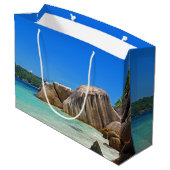 Grand Sac Cadeau Belle Mer Tropicale avec Côte Rocheuse Couverte (Dos Angle)