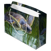 Grand Sac Cadeau Belle natation de tortue marine (Dos Angle)