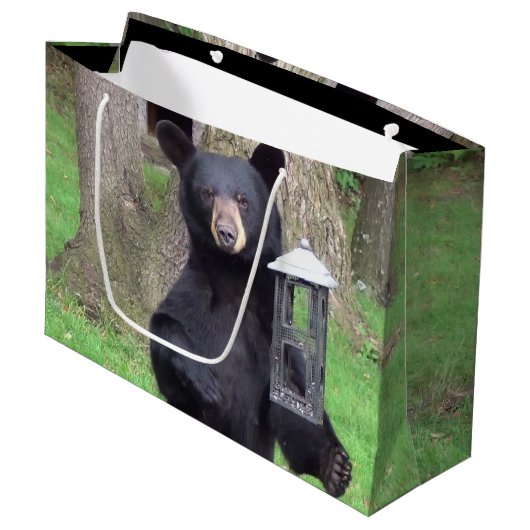 Grand Sac Cadeau Belle Ours Noir (Devant Angle)