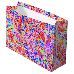 Grand Sac Cadeau Belle peinture abstraite colorée