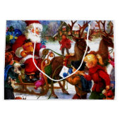 Grand Sac Cadeau Belle peinture vintage de Noël (Devant)