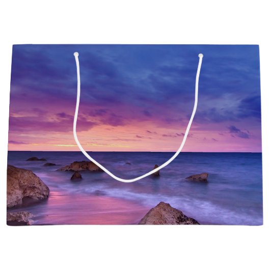 Grand Sac Cadeau Belle photo côtière du coucher de soleil (Devant)