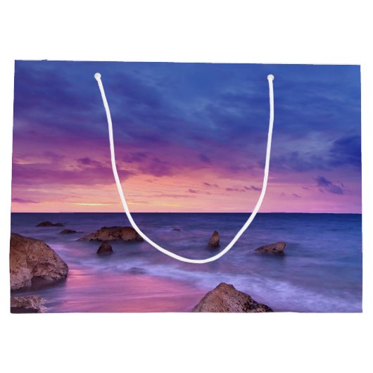 Grand Sac Cadeau Belle photo côtière du coucher de soleil (Dos)