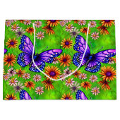 Grand Sac Cadeau Belle prairie à papillon pourpre (Devant)