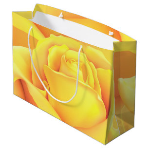 Grand Sac Cadeau Belle Rose Jaune