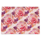 Grand Sac Cadeau Belle rose rose simple (Devant)