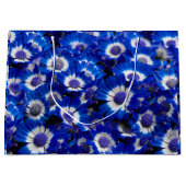 Grand Sac Cadeau Belle Royal Blue Cineraria Fleurs (Devant)