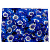 Grand Sac Cadeau Belle Royal Blue Cineraria Fleurs (Dos)
