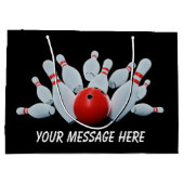 Grand Sac Cadeau Belle soirée de bowling sportif (Dos)