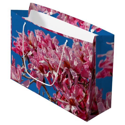 Grand Sac Cadeau Belle Soucoupe rose Magnolia Blossoms (Devant Angle)