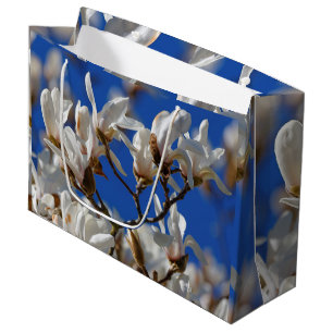 Grand Sac Cadeau Belles fleurs blanches de Magnolia Sargentiana