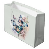 Grand Sac Cadeau Belles papillons et fleurs (Dos Angle)