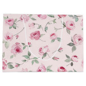 Grand Sac Cadeau Belles Roses Fleurs Roses Mariage (Dos)