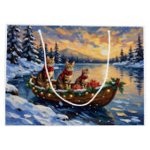 Grand Sac Cadeau Bengal Cat Christmas Boat Holiday (Dos)