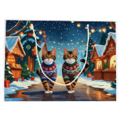 Grand Sac Cadeau Bengal Cats Christmas Snow Holiday (Dos)