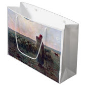 Grand Sac Cadeau Bergère avec son troupeau, Jean-François Millet (Devant Angle)