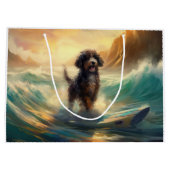 Grand Sac Cadeau Bernedoodle Beach Surf Peinture (Dos)